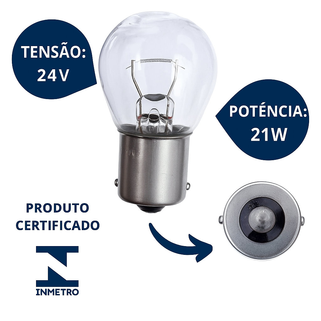 Lâmpada comum 21w 1 polo