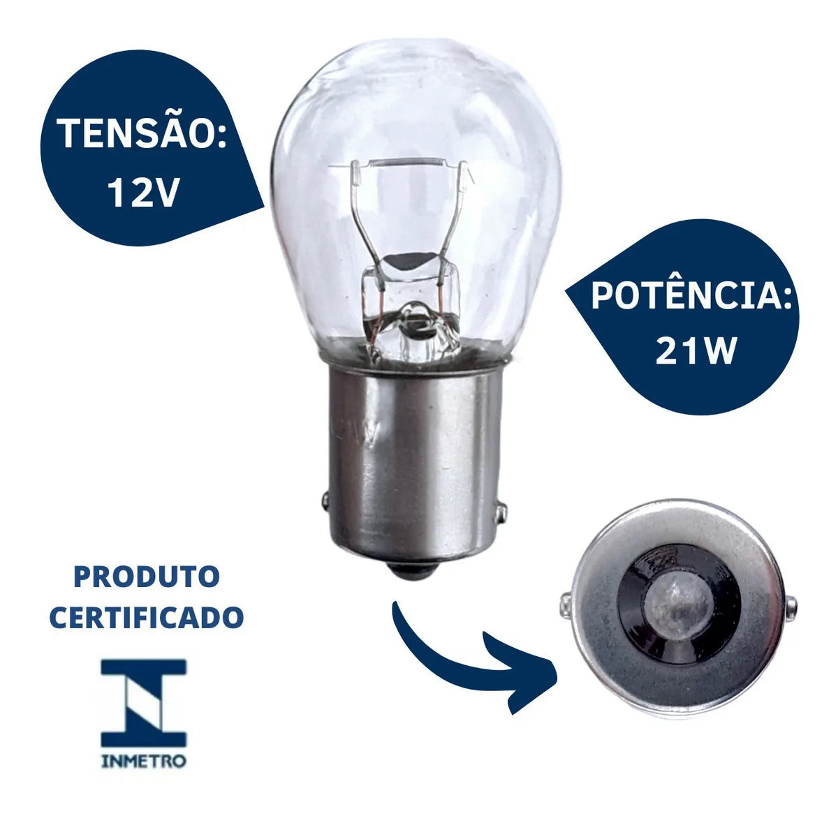 Lâmpada comum 21w 1 polo